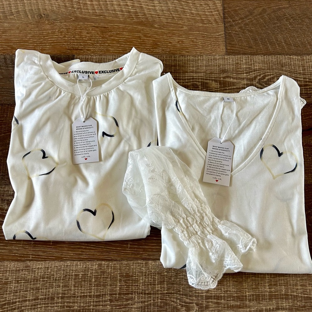 Made with ❤️ 2 shirts. M & L